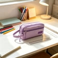thumbnail image 1 of Handle Large Capacity Pencil Pouch – Multi-Layer Cloth Organizer, Portable Durable for Campus & Office, 1 of 6