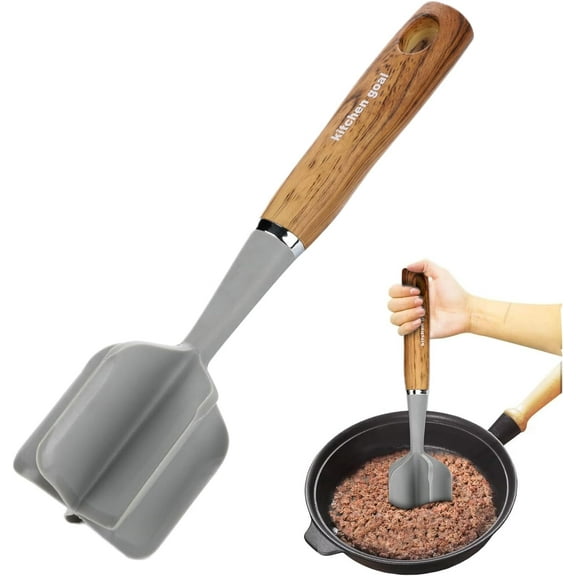 Handle Meat Chopper, Heat Resistant Meat Masher For Hamburger Meat, Ground Beef Smasher, Nylon Hamburger Chopper Utensil, Ground Non Stick Mix Chopper, Potato Masher Tool