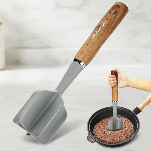 Handle Meat Chopper, Heat Resistant Meat Masher For Hamburger Meat, Ground Beef Smasher, Nylon Hamburger Chopper Utensil, Ground Non Stick Mix Chopper, Potato Masher Tool