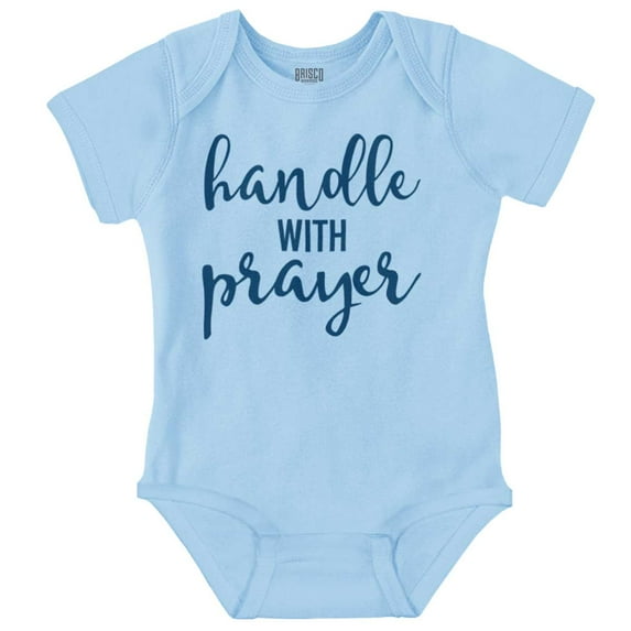 Handle Prayer Christian Religious Romper Boys or Girls Infant Baby Brisco Brands 12M