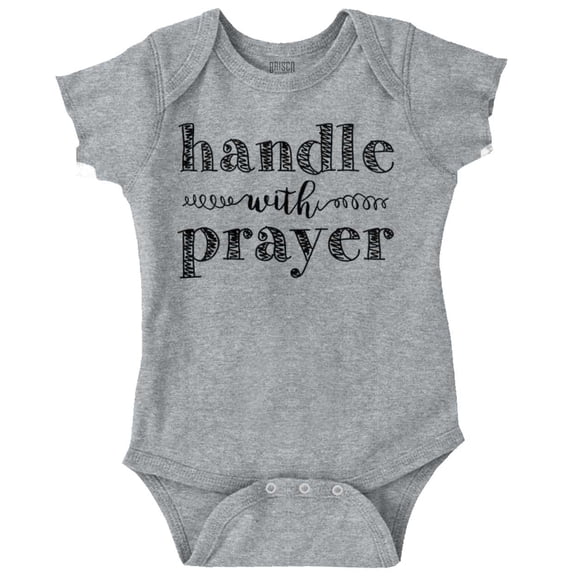 Handle Prayer Religious Christian Romper Boys or Girls Infant Baby Brisco Brands 6M