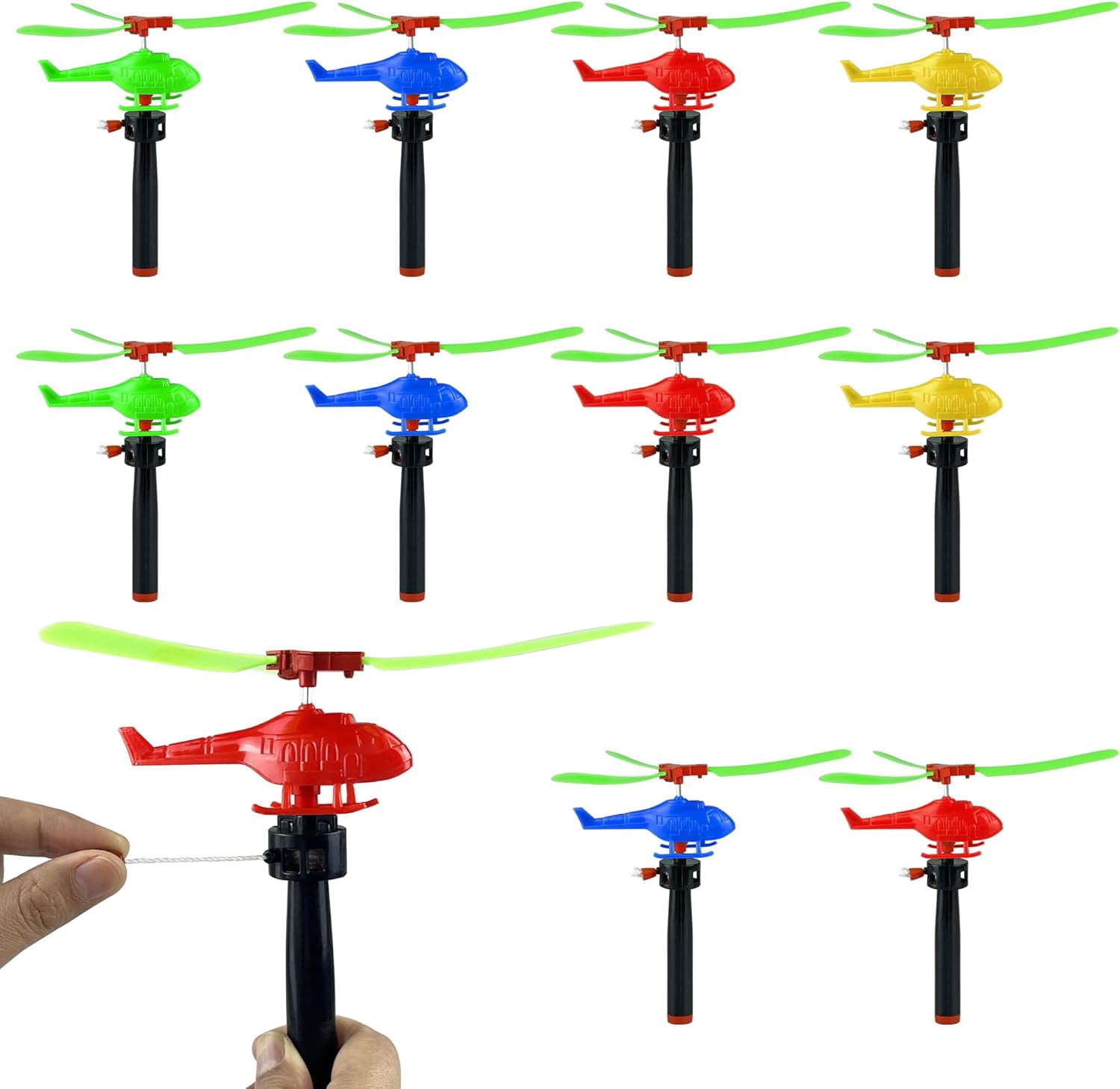 String Helicopter Handle Pull String Powered Helicopter for Party Favor Gift Bag Adult ...