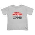 thumbnail image 1 of Handle With Care My Aunt Is Crazy & I'm Not Afraid To Tell On You Cute Toddler T-Shirts for Boys Girls (Gray, Youth L), 1 of 5