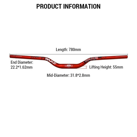 Handlebar,780mm Bar Matte Mountain Bike Handlebar 55mm Handlebar Alloy Bike Handlebar Rise 780mm Riser 55mm Rise 31.8mm
