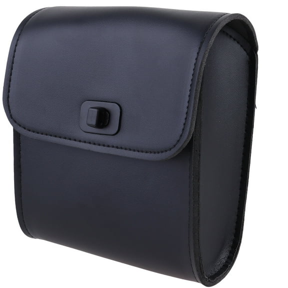 Handlebar Bag Synthetic Leather Bike Pannier Motorcycle Saddlebag Hanging Bag Pouch (Black)