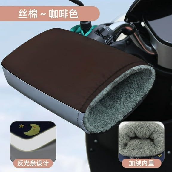 Handlebar Gloves And Warmers, Universal Waterproof Handlebar Sleeves With Thickened Plush Lining And Thermal Grip Pads For Bicycle Comfort