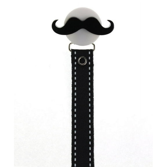 Handlebar Mustache Ribbon Pacifier Clip