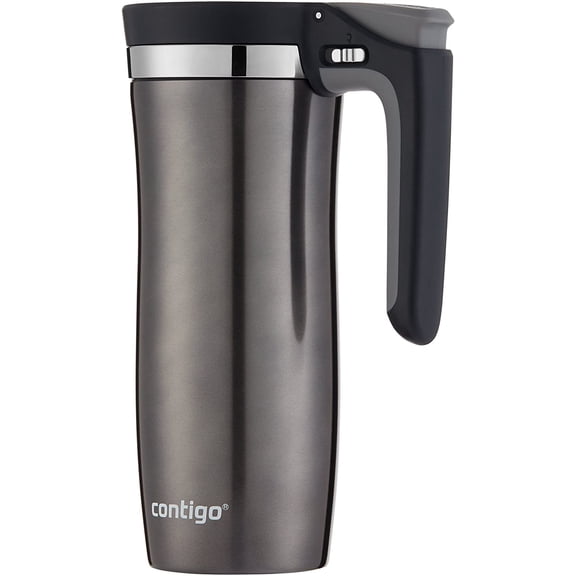 Handled AUTOSEAL Stainless Steel Travel Mug with Easy-Clean Lid 16 oz.
