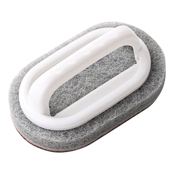 Handled Bath Scrubber,Bathroom Scouring Pad,Heavy Duty Cleaning Sponge Scrub Brush,Non Scratch Dish Washing Scrubber,for Cleaning Shower Tile Bathtube Sink,5.51x3.34 inch