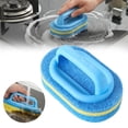 thumbnail image 1 of Handled Bathtub Scrubber All Purpose Shower Sponge Scrub Brush, Easy Grip Cleaning Sponge For Bathroom Kitchen Tiles Toilets Range Hoods Pool Steps, Durable Multi Surface Cleaning Tool, 1 of 9