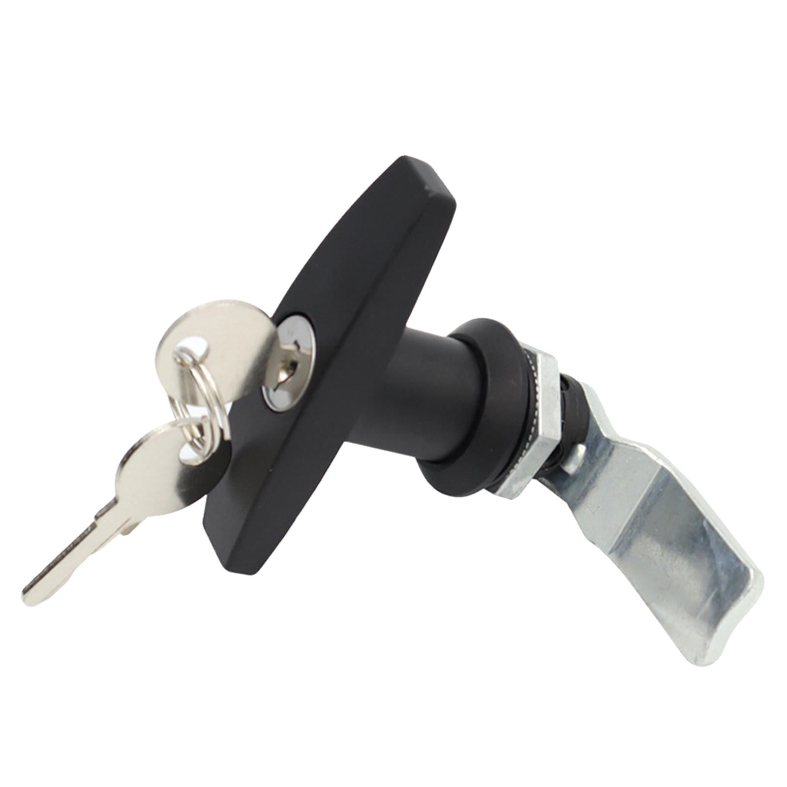 Handles Lock With Keys Garage Door Distribution Cabinet Trailer RV T Handle Keyed Lock Industrial Cabinet Hardware - 1Pc Black