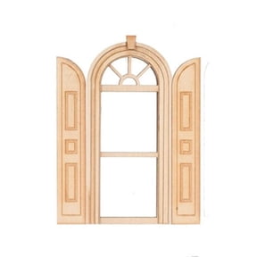 Handley House AS2174 Fancy 1-1 Palladian Window with Shutters for Dollhouse Miniature