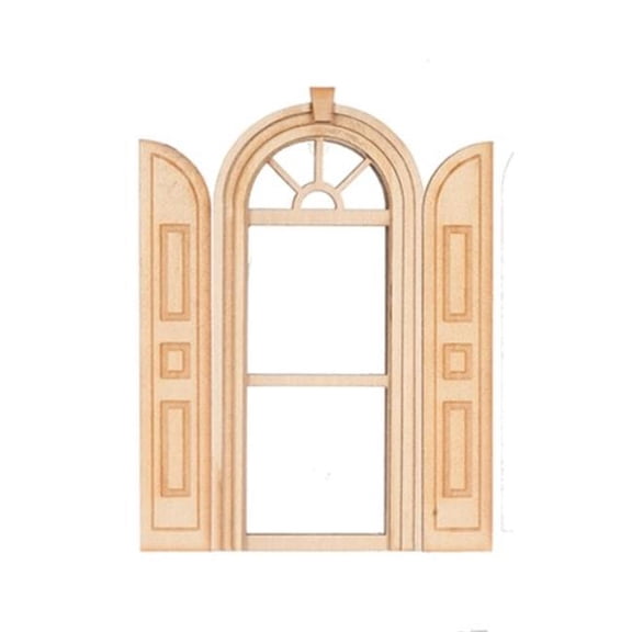Handley House AS2174 Fancy 1-1 Palladian Window with Shutters for Dollhouse Miniature