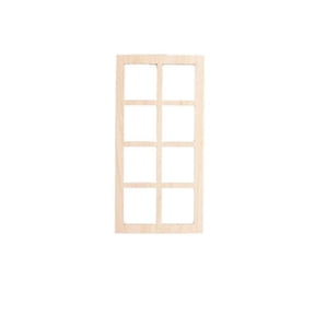 Handley House AS439 4 Over 4 Single Window with No Trim for Dollhouse Miniature