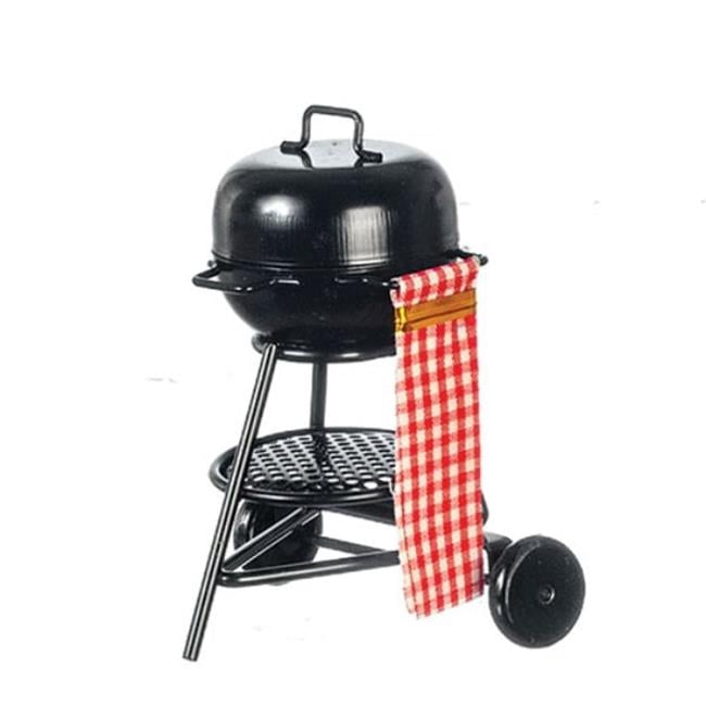 Handley House AZB0467 Round Charcoal Grill & Tow for Dollhouse Miniature