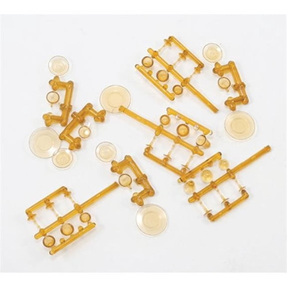 Handley House CB99-110A 4 Place Amber Dishes & Stemware Kit for Dollhouse Miniature - 24 Piece