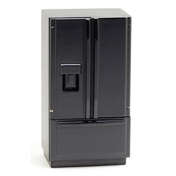 Handley House CLA10126 Modern Refrigerator with Bottom Freezer for Dollhouse Miniature - Black