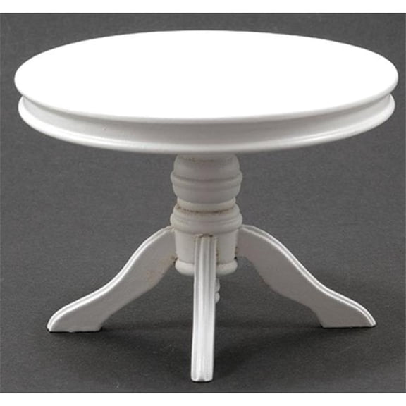 Handley House CLA10776 Round Pedestal Table for Dollhouse Miniature - White