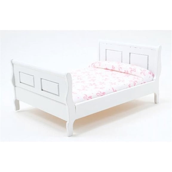 Handley House CLA10973 Sleigh Bed for Dollhouse Miniature - White