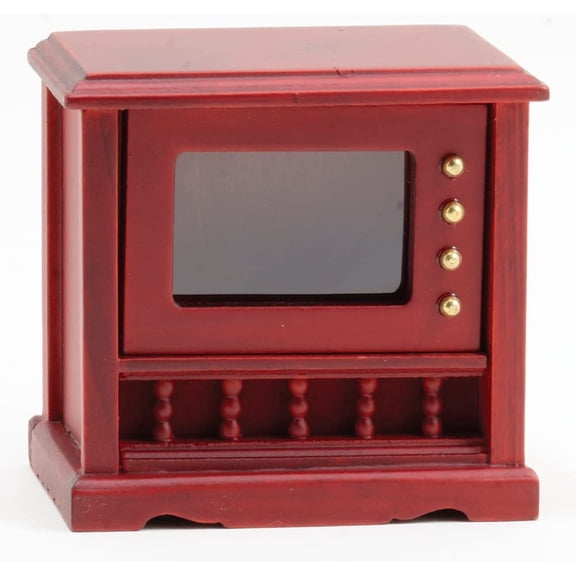 Dollhouse Miniature Mahogany Television