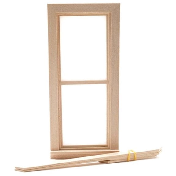 Handley House CLA70118 Narrow Non-Working Window with Trim for Dollhouse Miniature