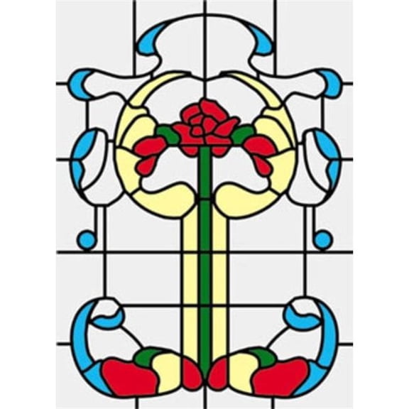Handley House SLIM01 Simulated Stained Glass for Dollhouse Miniature - Fits CLA76018 & HW6018 - 1.75 x 2.62 in.