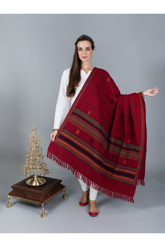 Handloom Shawl from Manipur with Traditional Motifs – bittersweet