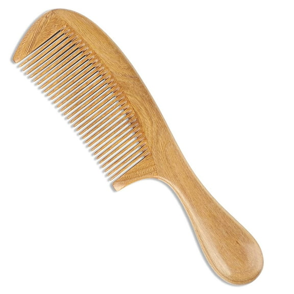 Handmade 100% Natural Green Sandalwood Fine Tooth Wooden Comb for Men Hair, Beard, and Mustache Styling Pocket Comb
