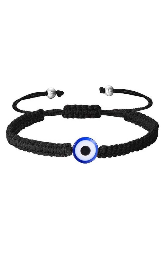 Handmade 12-Piece Evil Eye Bracelet Set - Adjustable 7-Knot Evil Eye Woven String Bracelets