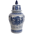 thumbnail image 1 of Red Lantern 18" Ladies Blue & White Porcelain Temple Jar, 1 of 7