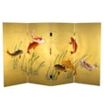 thumbnail image 1 of Handmade 3' Seven Lucky Fish Canvas Room Divider, 1 of 6