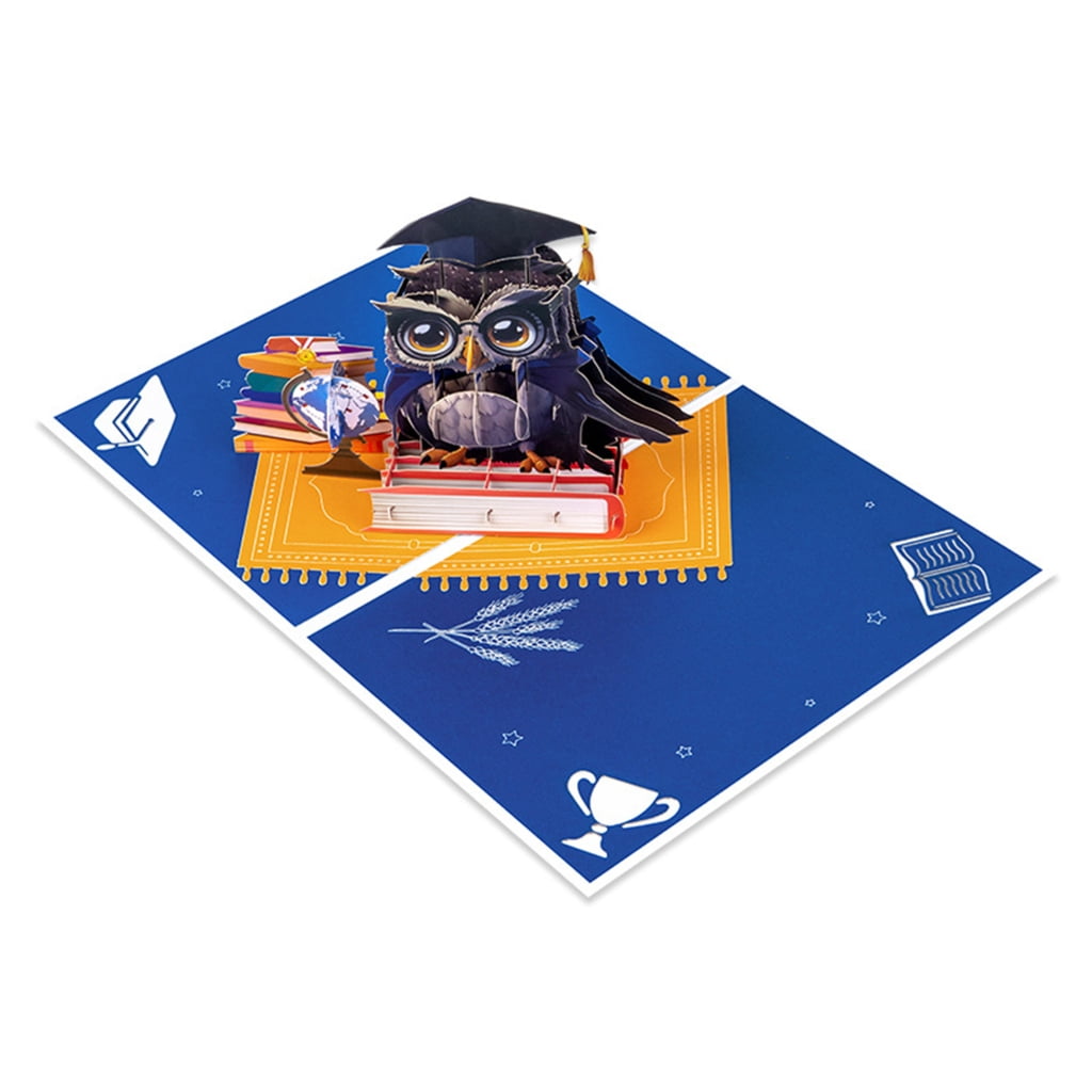 Handmade 3D Graduation Card with Owl Congratulatory Card College ...
