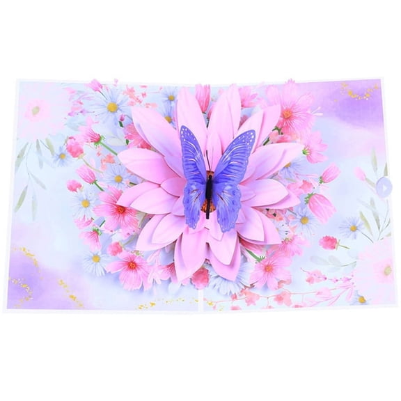 Handmade 3D Popup Butterfly Flower Cards Mother's Day Greeting Card Wedding Souvenirs Gift Postcards Birthday Blessing