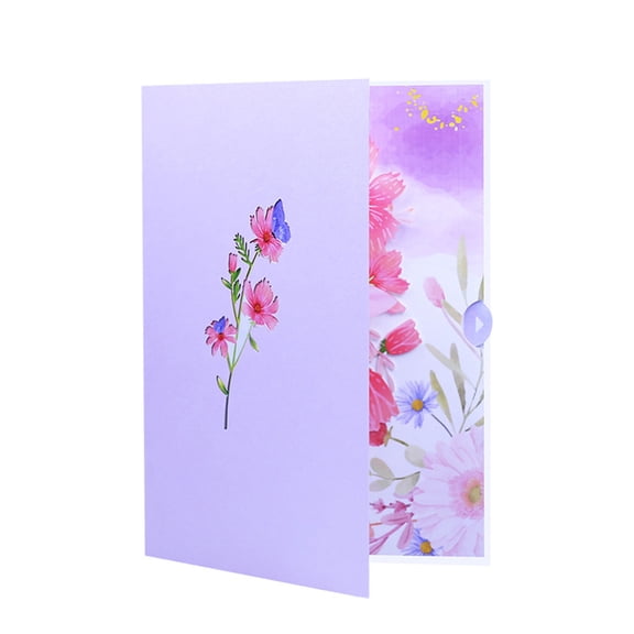 Handmade 3D Popup Butterfly Flower Cards Mothers Day Greeting Card Wedding Souvenirs Gift Postcards Birthday Blessing