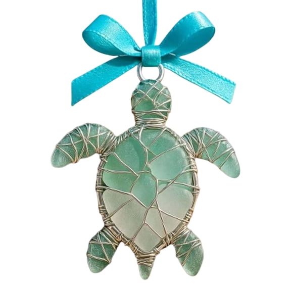 Handmade 3D Sea Glass Ocean Decor with Rope Accents,Natural Beach Inspired Wall Hanging for Coastal Home Decor,Unique Handcrafted Marine Themed Ornament for Bathroom and Bedroom
