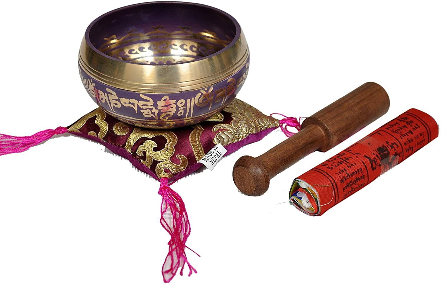 Handmade 5.5 in Colored Tibetan Singing Bowls Buddha of Compassion om ...