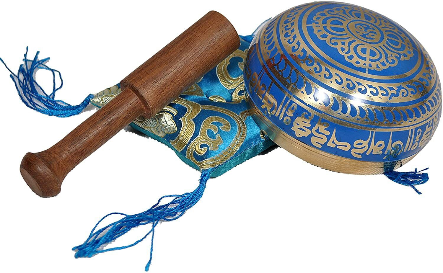 Handmade 5.5 in Colored Tibetan Singing Bowls Buddha of Compassion om ...