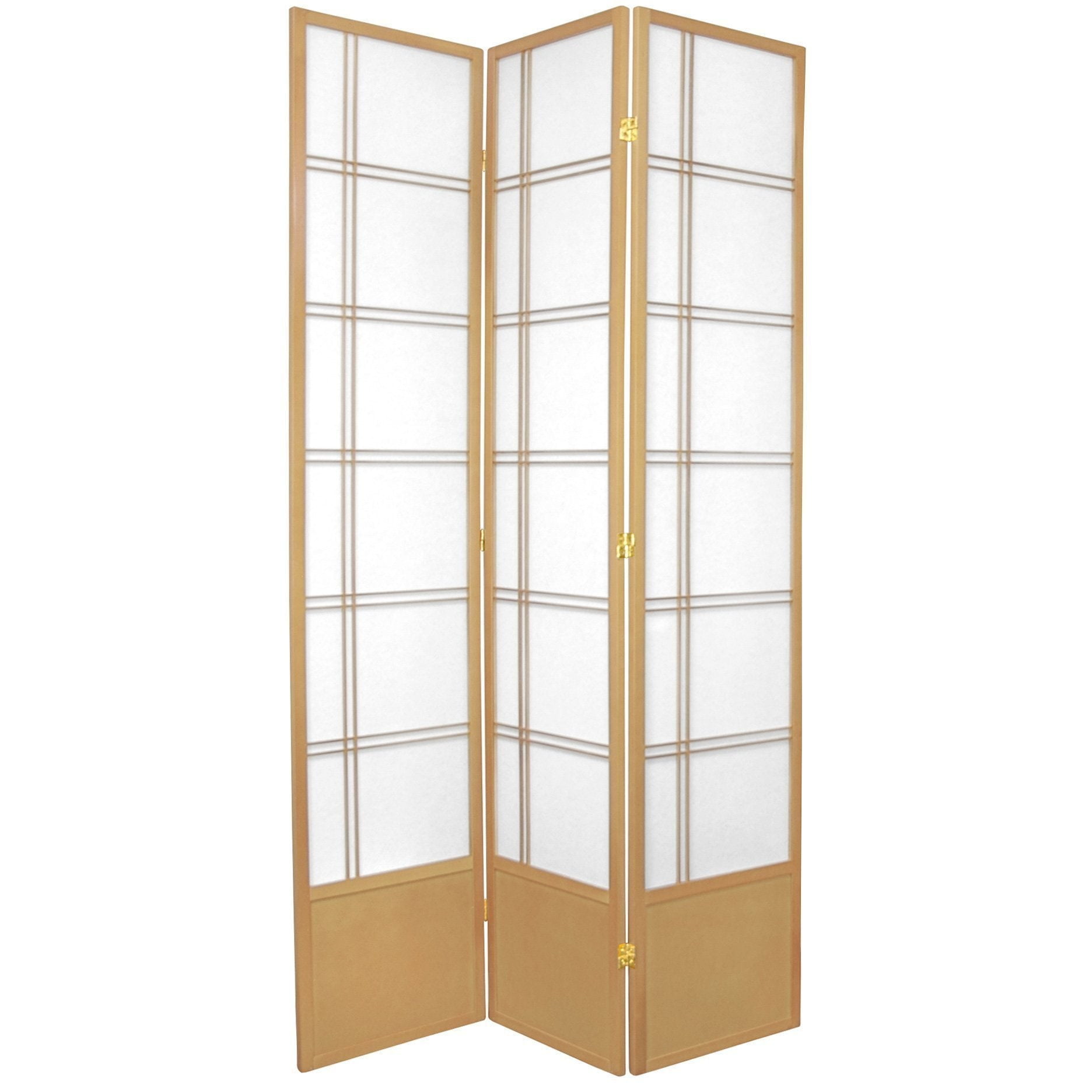 84" Natural Wood and Rice Paper Shoji Room Divider