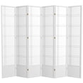thumbnail image 1 of Red Lantern 7 ft. Tall Double Cross Shoji Screen - White - 6 Panels, 1 of 6