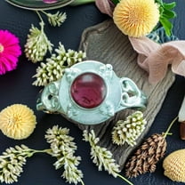 Handmade 925 Sterling Silver Designer Ring with Natural Garnet Gemstone