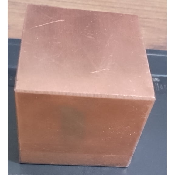 Handmade 99.9% Pure Solid Copper Cube, 2 x 2 x 2 Inches, 1.25 kg Heavy Copper Block, Decorative Metal Cube for Home, Office & Collectors