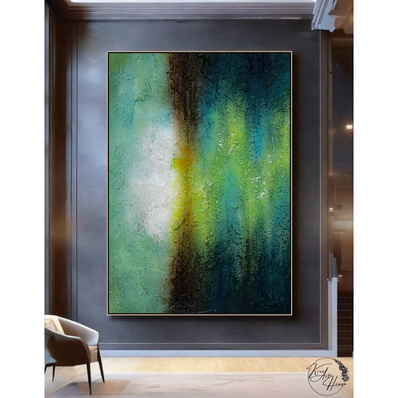 Handmade Abstract Painting Large Canvas Wall Art Modern Living Room Decor Colorful Landscape Artwork Stretched (frameless) 40x60 inches