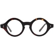Handmade Acetate Retro Small Round Glasses Frames for Women Men, Tortoise Shell Optical Vintage Eyeglasses with Case