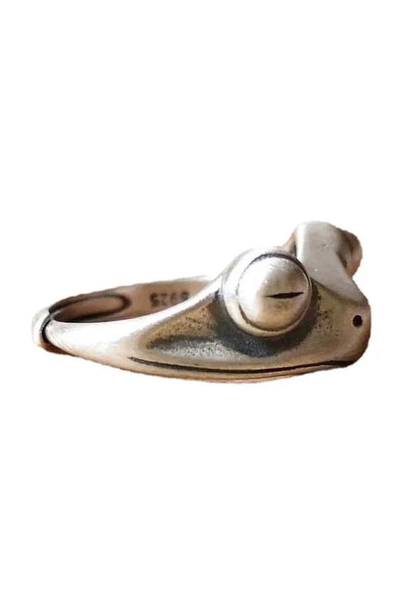 Handmade Adjustable Frog Ring Unique Nature Inspired Design Nice Accessories For Women Daily Wear copper Silver 2CM All Season