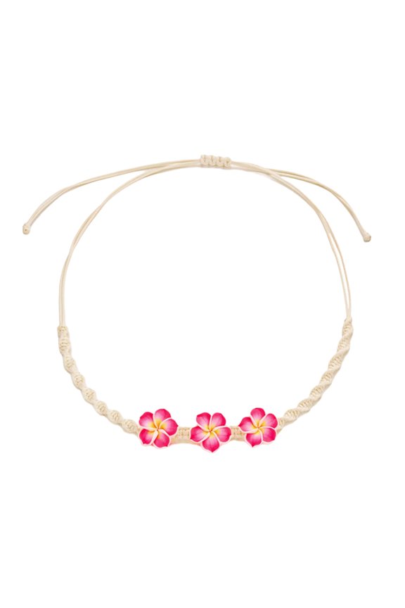 Handmade Adjustable Shell Necklace with Clay Beads, Floral Beach Jewelry present for Women Everyday Wear