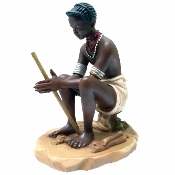 Handmade Alabaster Mursi Fire-starter Figurine