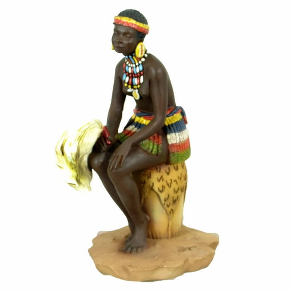Handmade Alabaster Zulu Woman Figurine