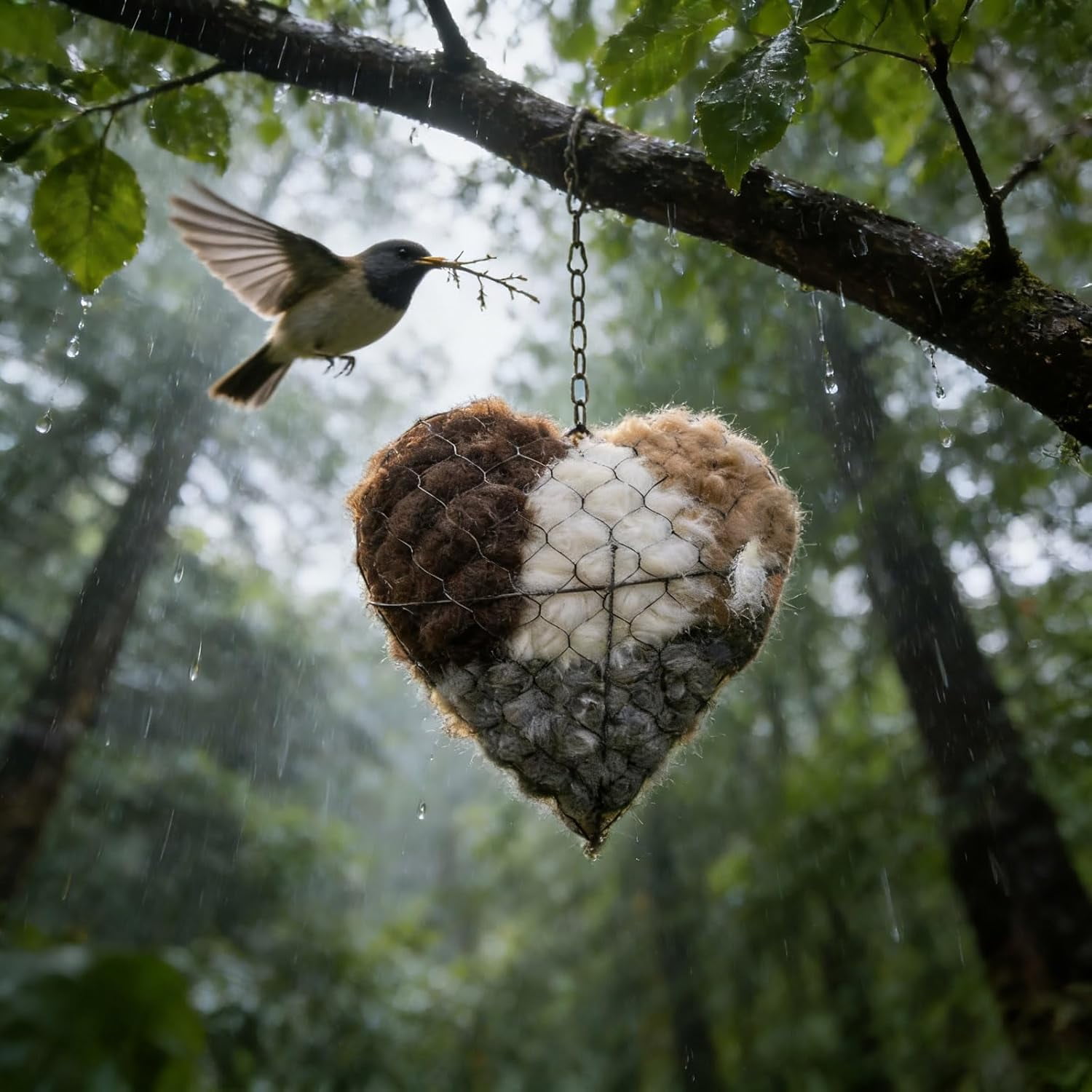 Handmade Alpaca Fiber Bird Nesting Heart, Birds Nests Material Holder ...