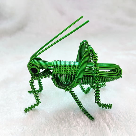 Handmade Aluminium Wire Handicrafts Simulation Insect Grasshopper Locust Mantis Model Metal Wire Braiding Craft Ornaments Statue