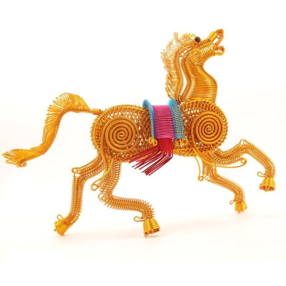 Handmade Aluminum Wire Zodiac Animal Figurine Chinese Craft Sculpture Home Decor Art Gift for Display or Collecting